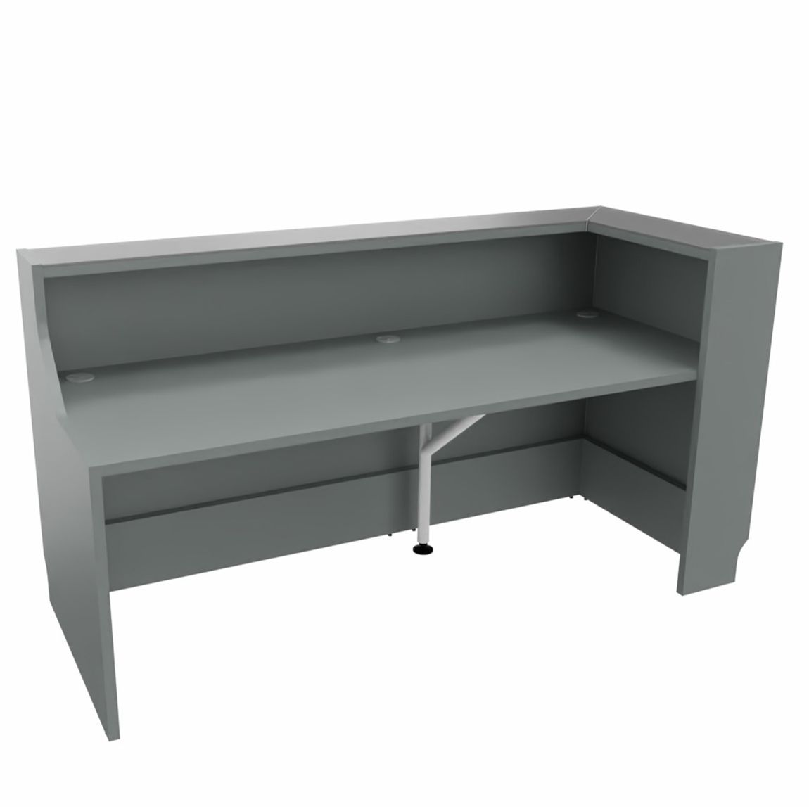 Linea 4 Empfangstheke, einseitig geschlossen, Silber / Größe und Korpus wählbar