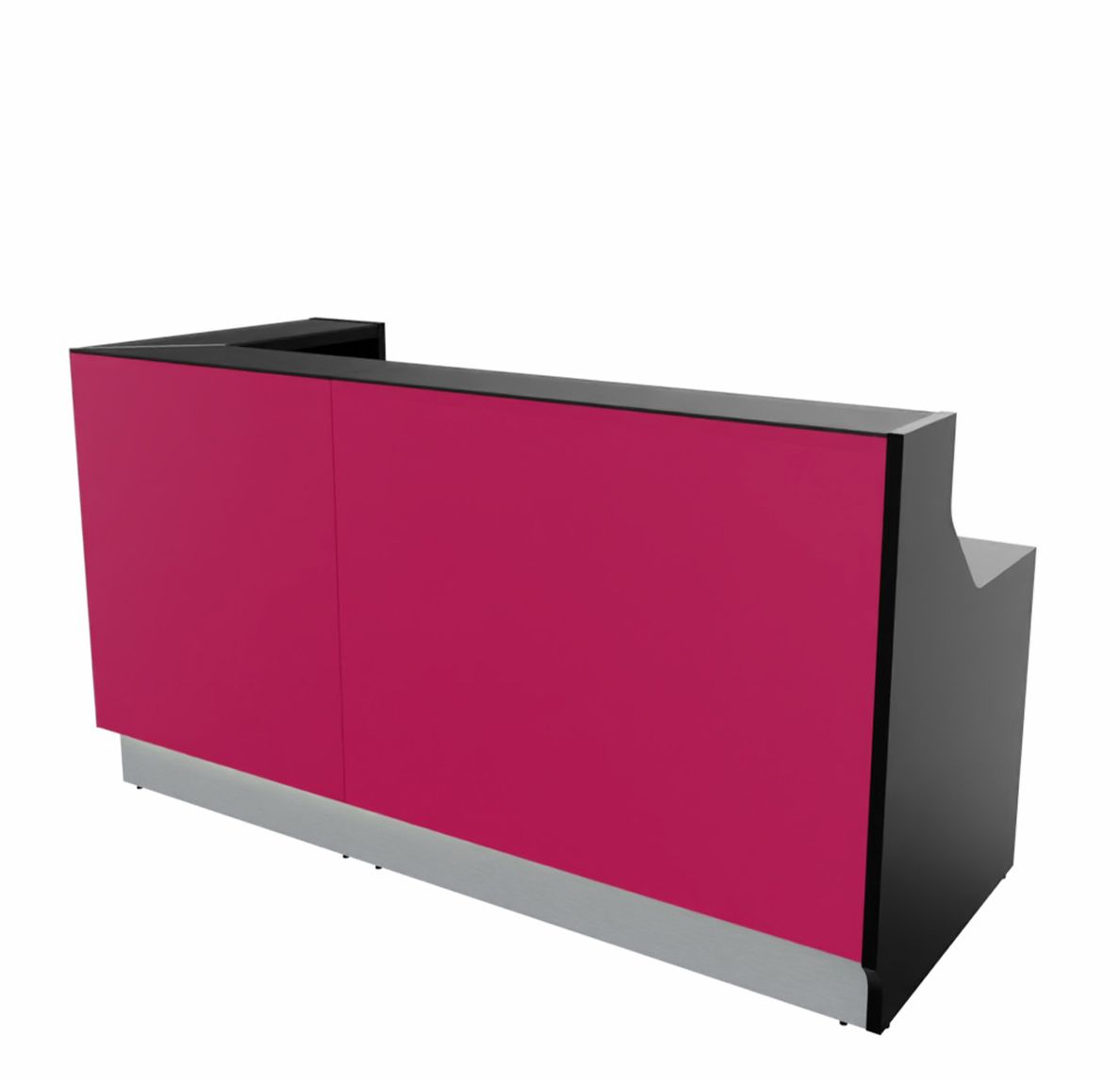 Linea 4 Empfangstheke, einseitig geschlossen, Pink / Größe und Korpus wählbar