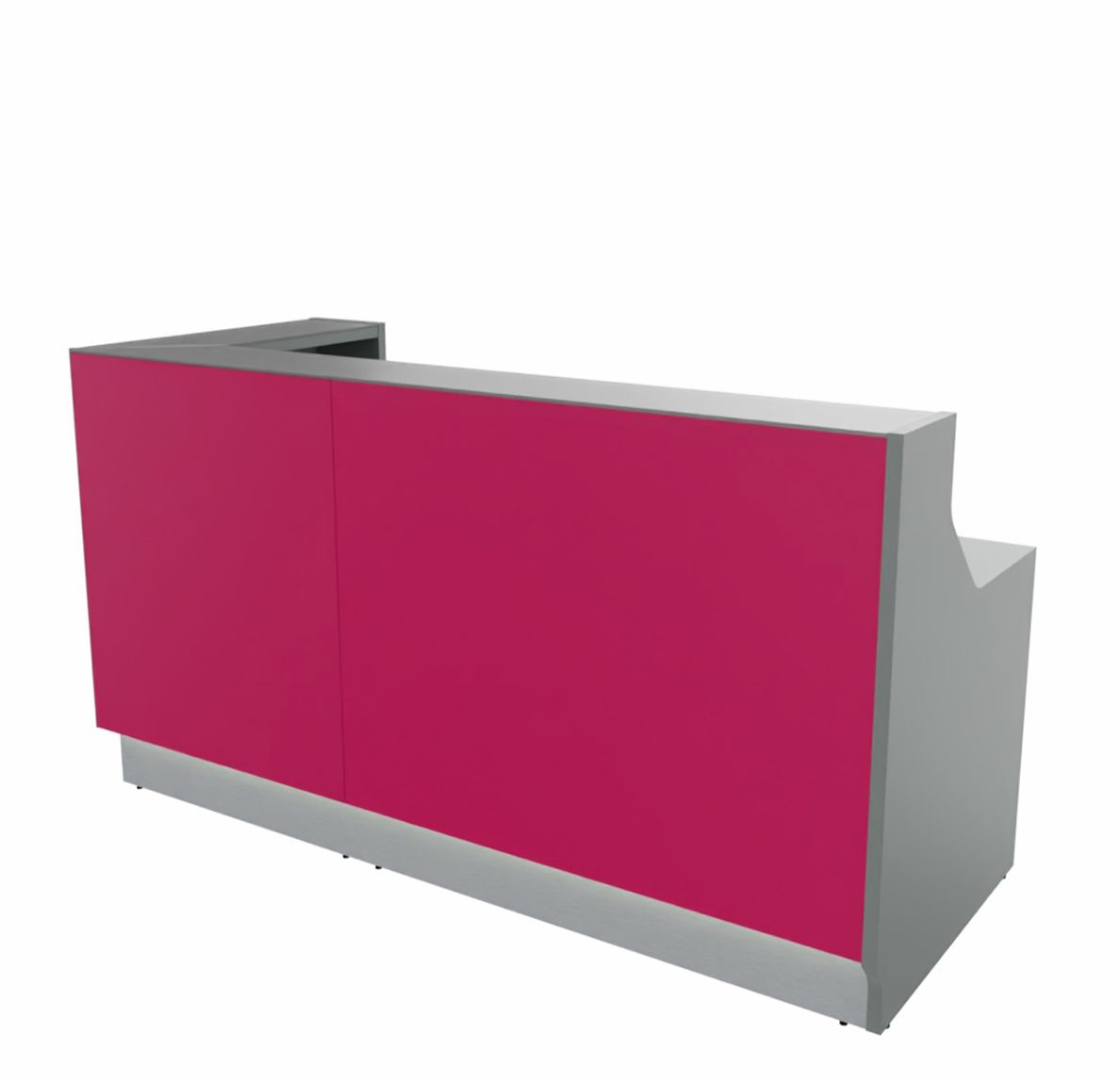 Linea 4 Empfangstheke, einseitig geschlossen, Pink / Größe und Korpus wählbar