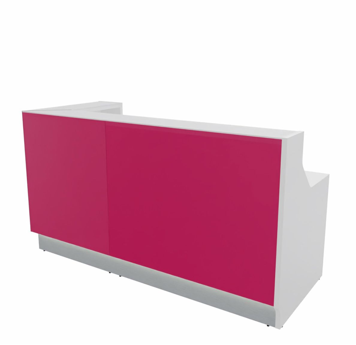 Linea 4 Empfangstheke, einseitig geschlossen, Pink / Größe und Korpus wählbar