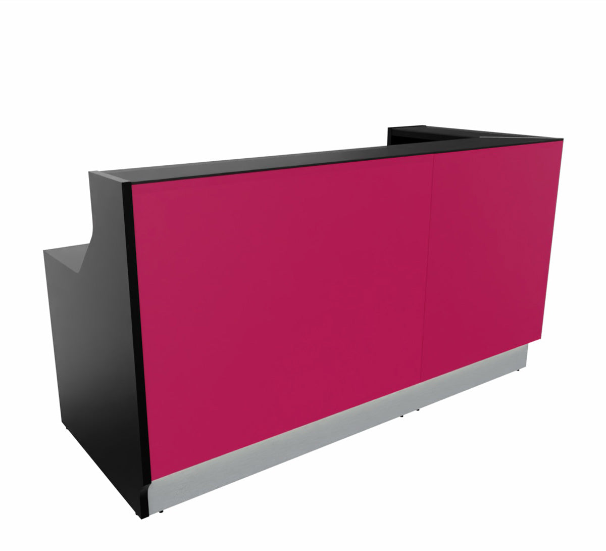 Linea 4 Empfangstheke, einseitig geschlossen, Pink / Größe und Korpus wählbar