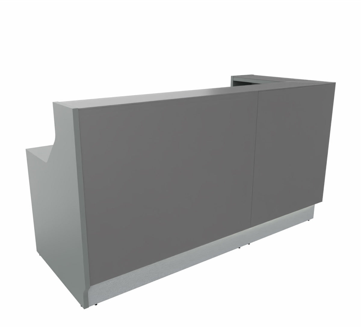 Linea 4 Empfangstheke, einseitig geschlossen, Silber / Größe und Korpus wählbar