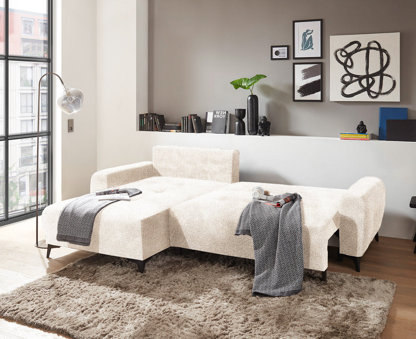 Levada Ecksofa 281 x 189 cm, mit Schlaffunktion & Bettkasten