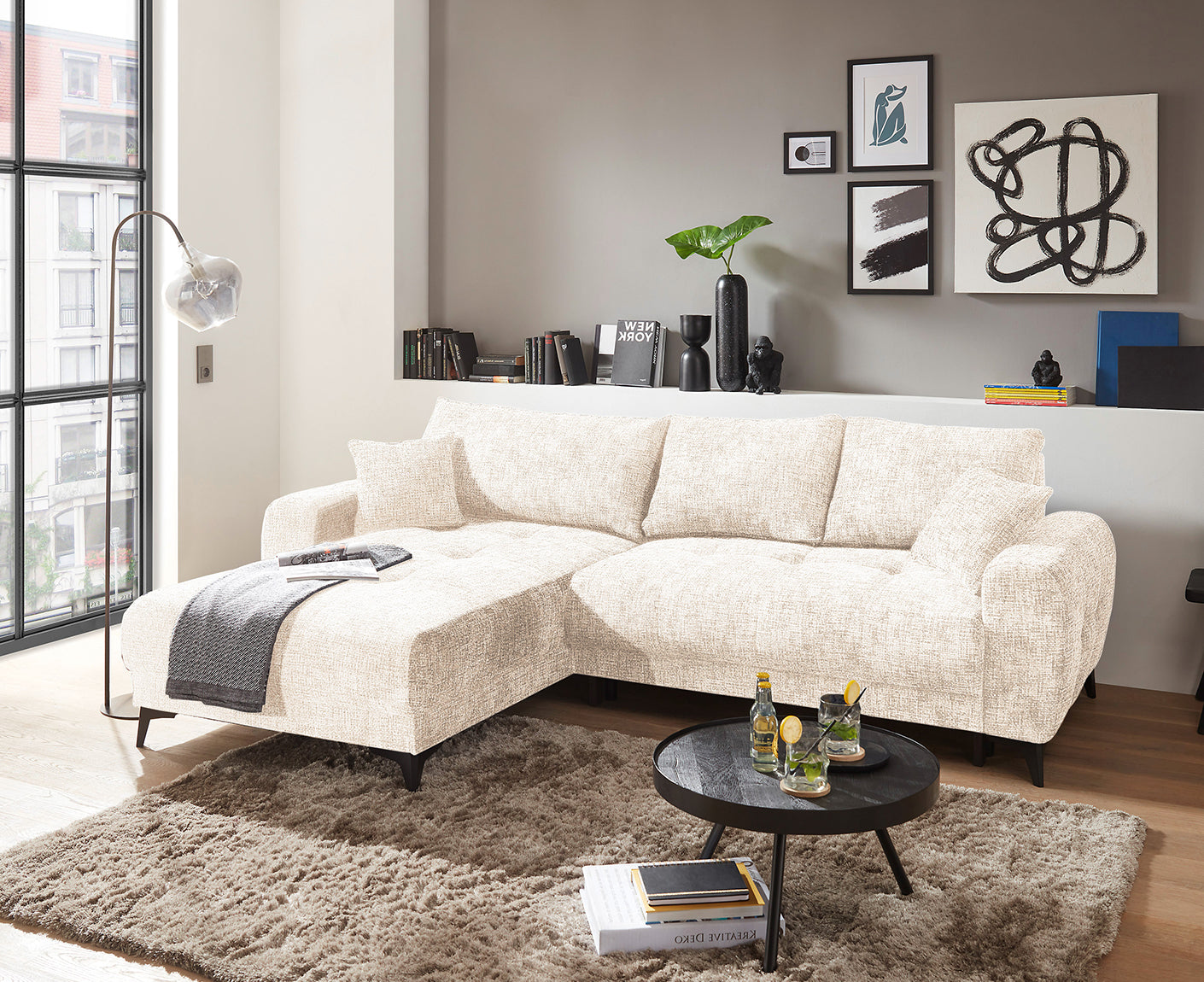 Levada Ecksofa 281 x 189 cm, mit Schlaffunktion & Bettkasten