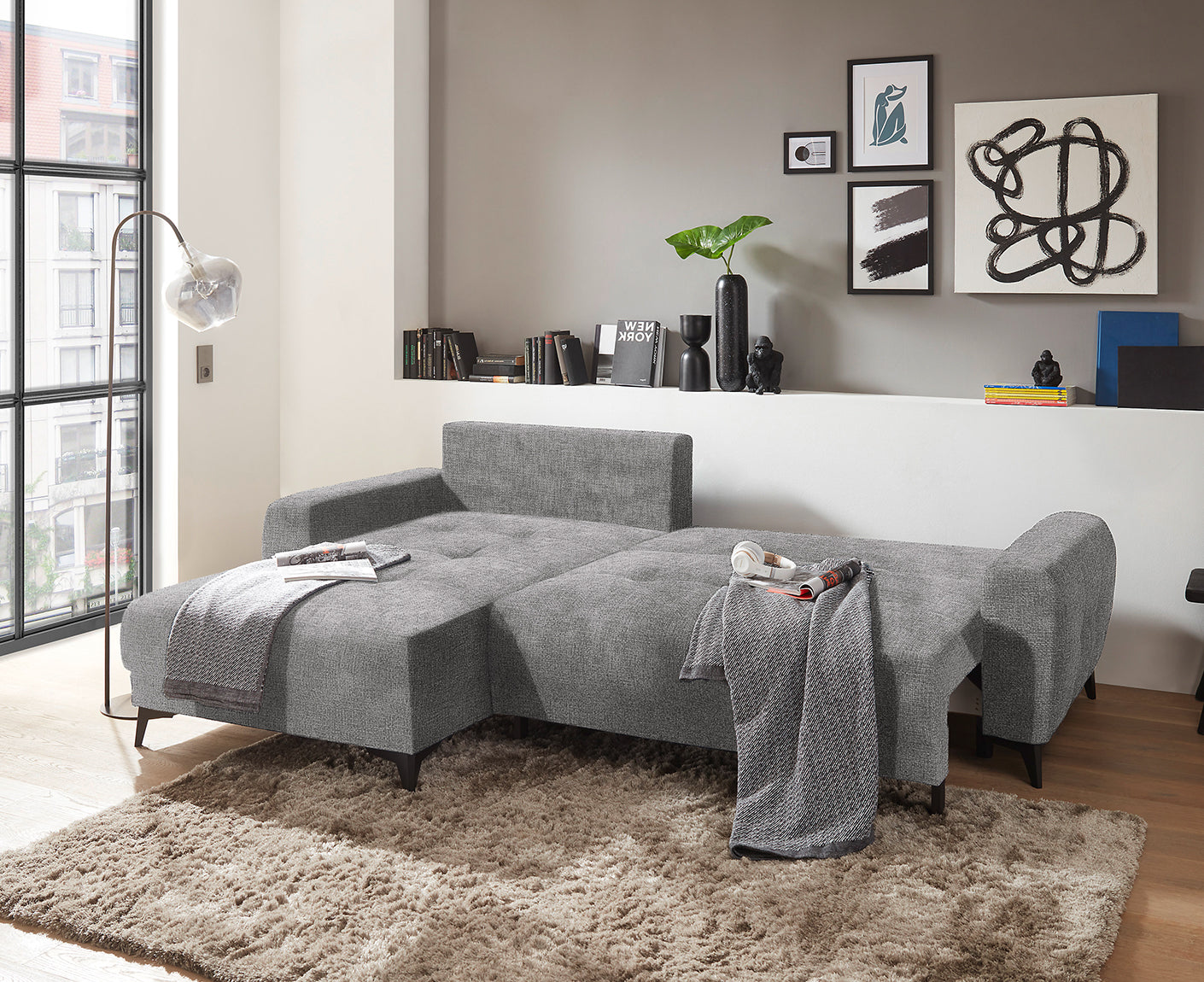 Levada Ecksofa 281 x 189 cm, mit Schlaffunktion & Bettkasten