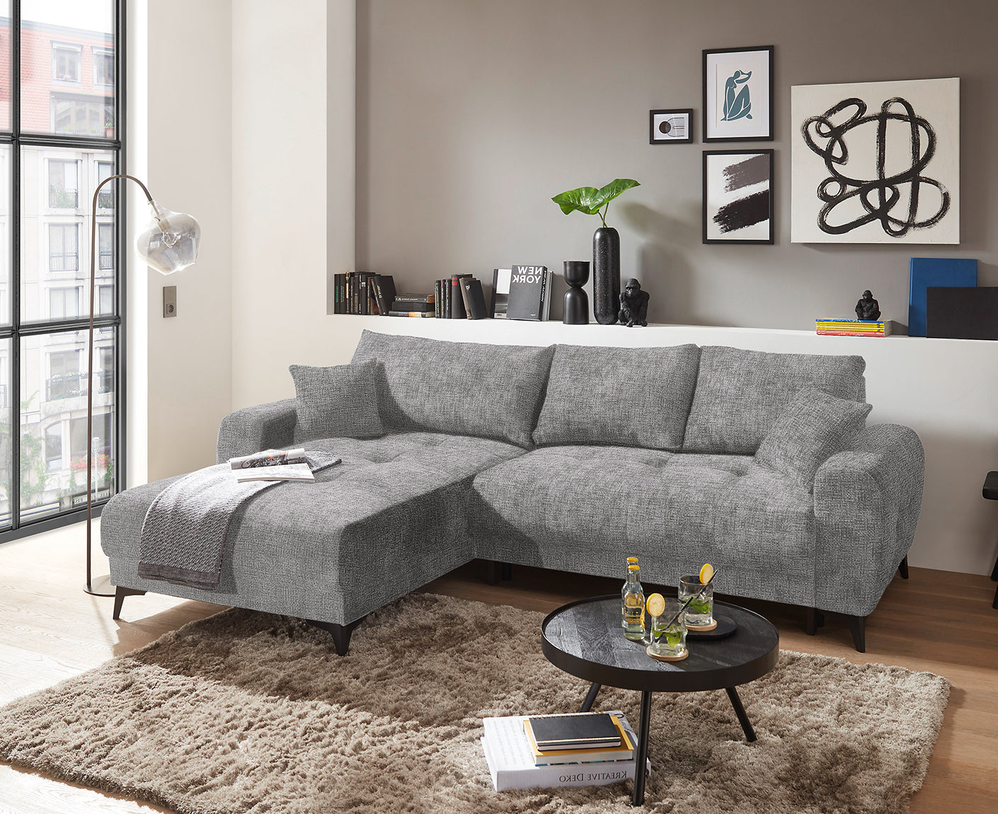 Levada Ecksofa 281 x 189 cm, mit Schlaffunktion & Bettkasten