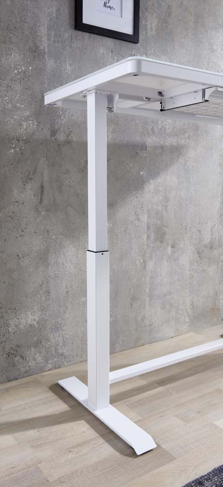 Lift4Home Schreibtisch Glas elektrisch höhenverstellbar Weiß