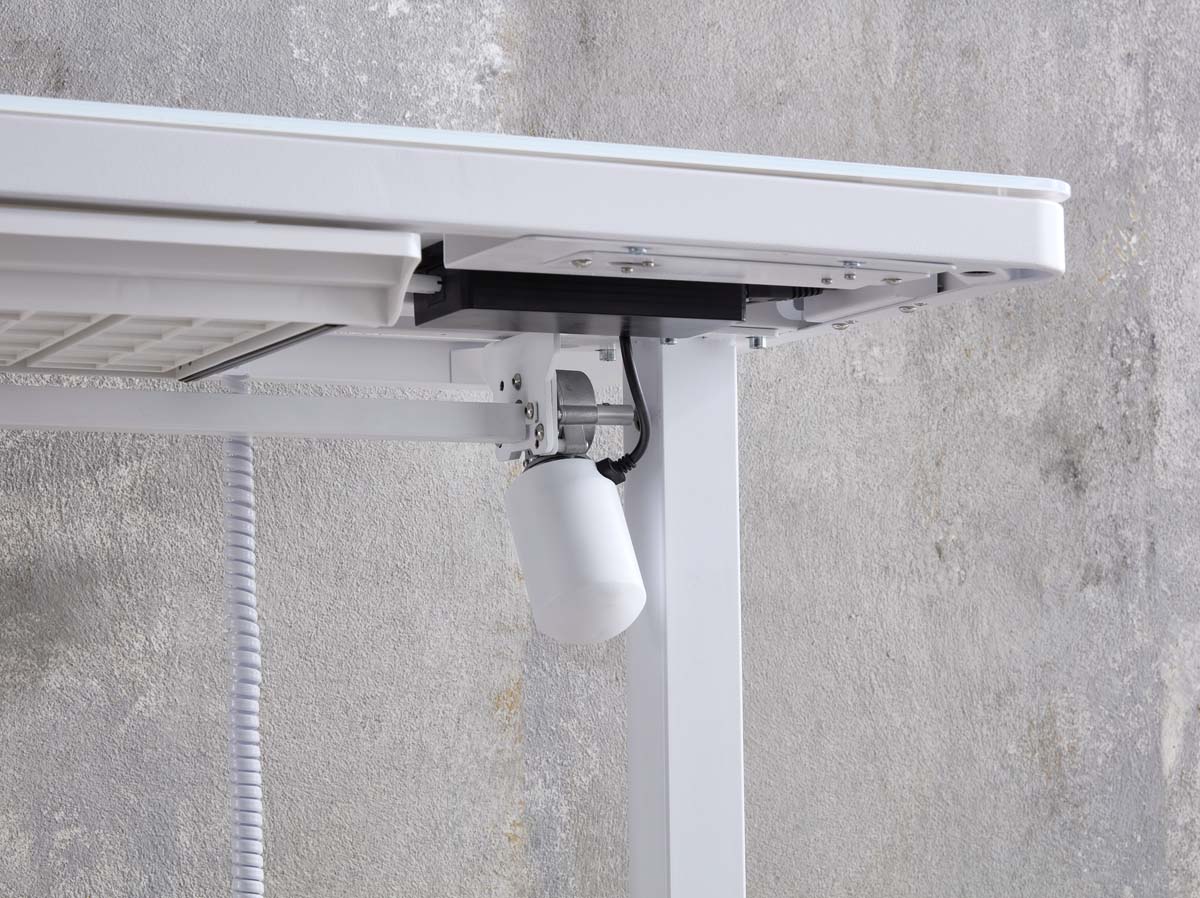 Lift4Home Schreibtisch Glas elektrisch höhenverstellbar Weiß