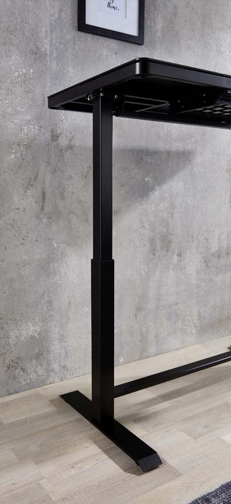 Lift4Home Schreibtisch Glas elektrisch höhenverstellbar Schwarz