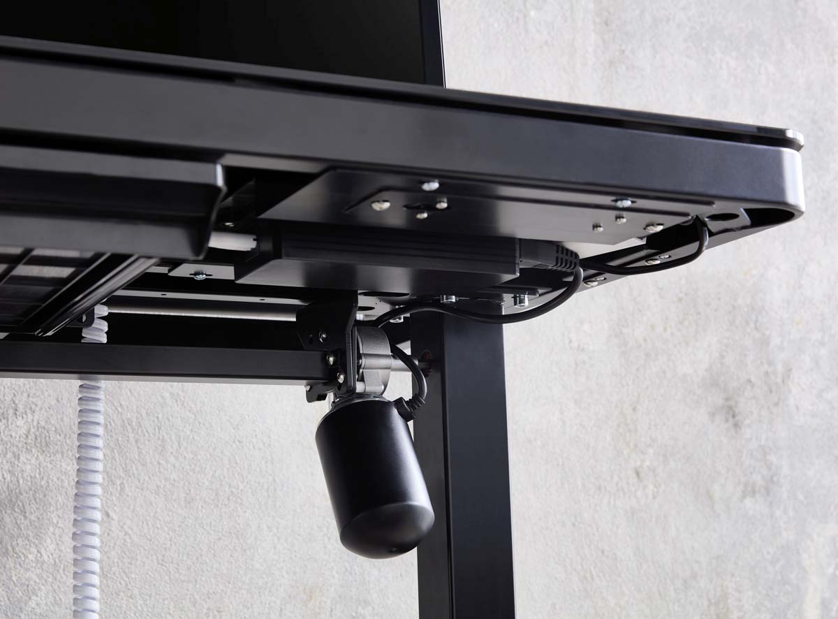 Lift4Home Schreibtisch Glas elektrisch höhenverstellbar Schwarz