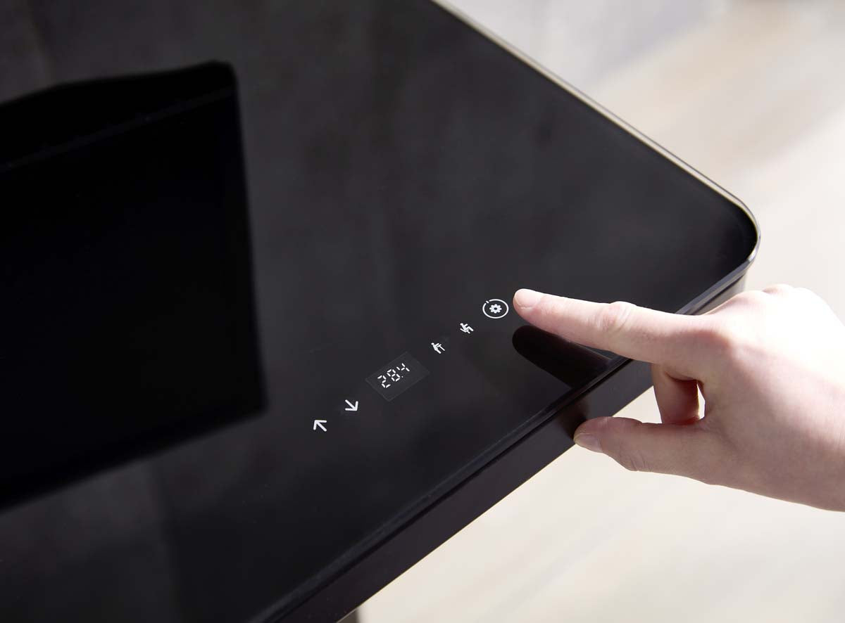 Lift4Home Schreibtisch Glas elektrisch höhenverstellbar Schwarz