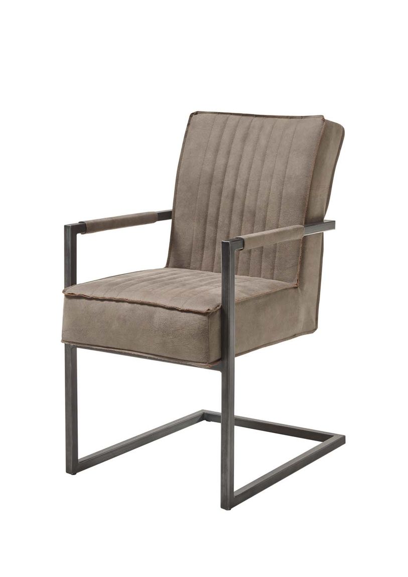 Linda Armlehnenstuhl 2er-Set Freischwinger Microfaser Taupe