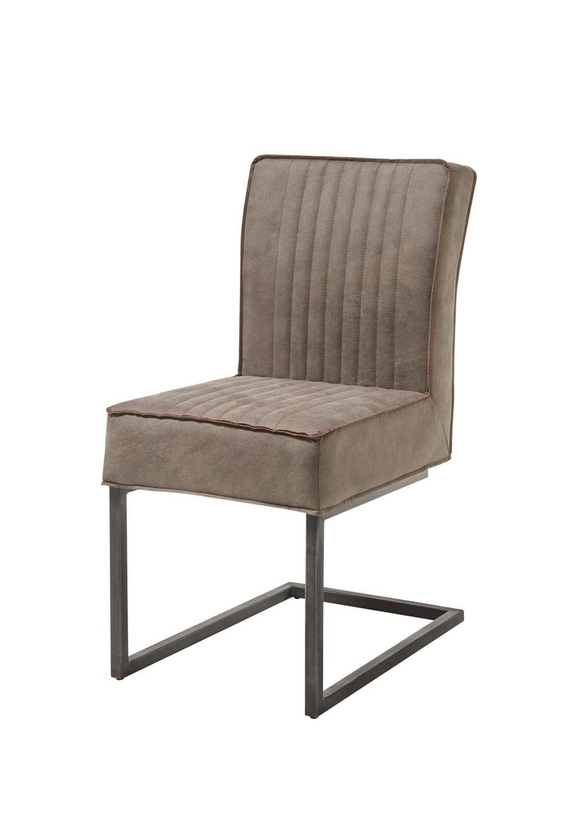 Linda Stuhl 2er-Set Freischwinger Microfaser Taupe