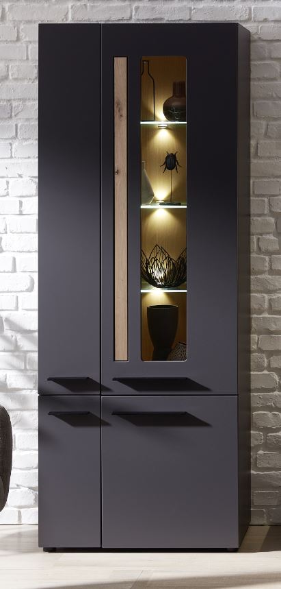Loft-Two Wohnzimmerkomplettset 2 inkl. LED-Beleuchtung Graphit/Abs. Artisan Eiche