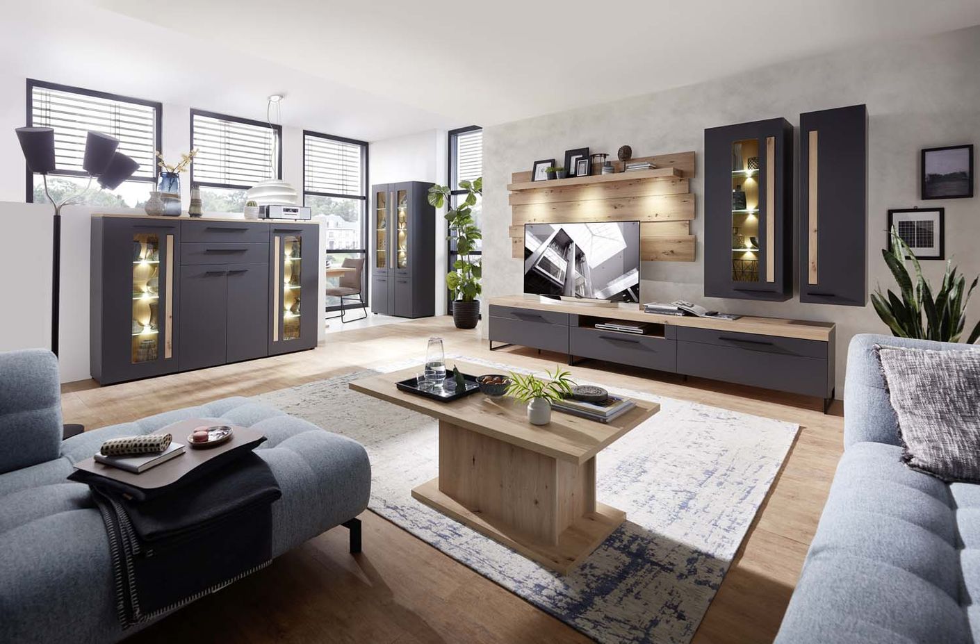 Loft-Two Wandpaneel inkl. LED-Beleuchtung Artisan Eiche