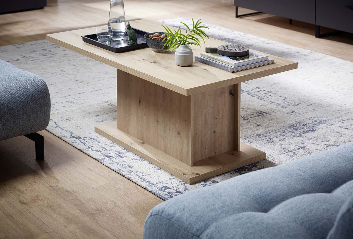 Loft-Two Wohnzimmerkomplettset 2 inkl. LED-Beleuchtung Graphit/Abs. Artisan Eiche