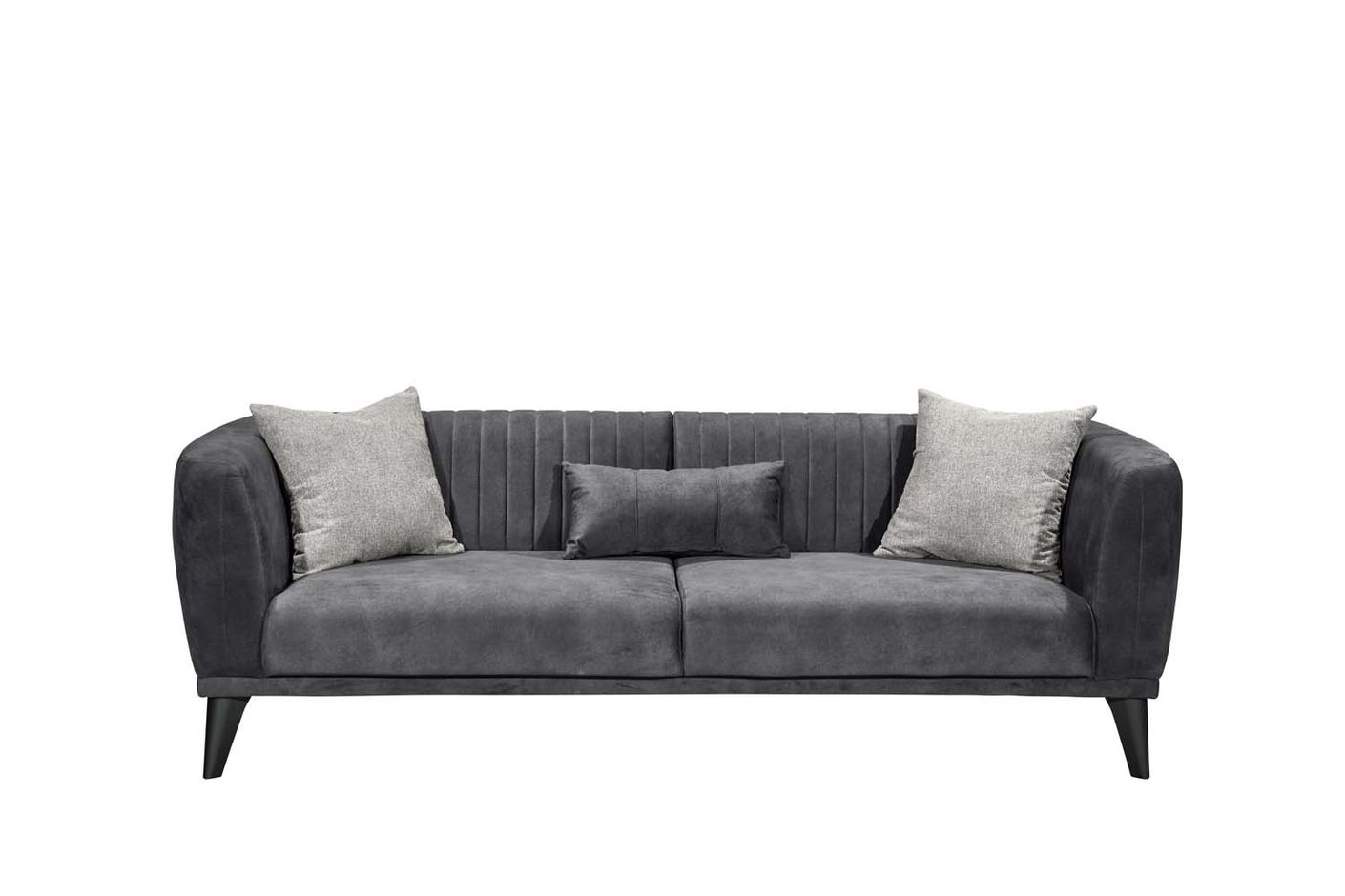 *Ausstellungsstück* Lofty Schlafsofa 3-Sitzer 235 x 95 cm Anthrazit/Silber