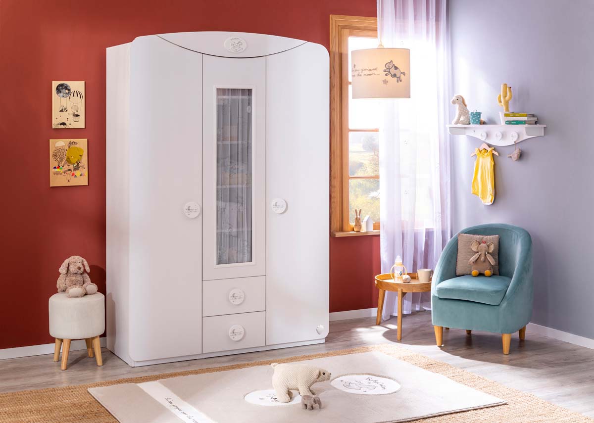 Cilek BABY COTTON Kleiderschrank 3-trg. Weiß