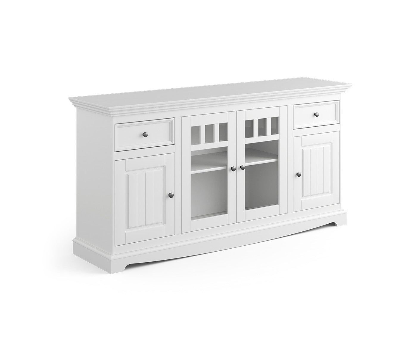Belluno Elegante Sideboard 167x85 cm Massivholz mit Glasdoppeltür