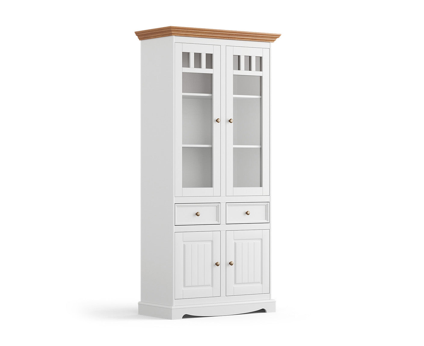 Belluno Elegante Standvitrine 90x190 cm Massivholz