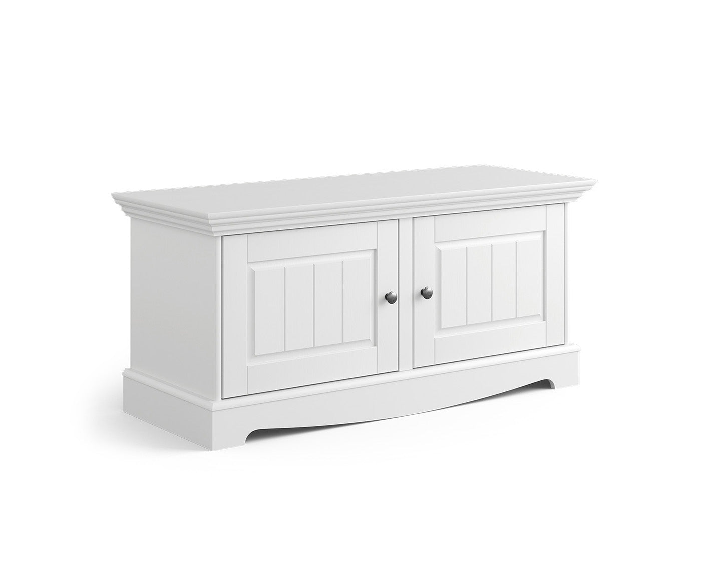 Belluno Elegante Massivholz Schuhschrank, Schuhbank Weiß