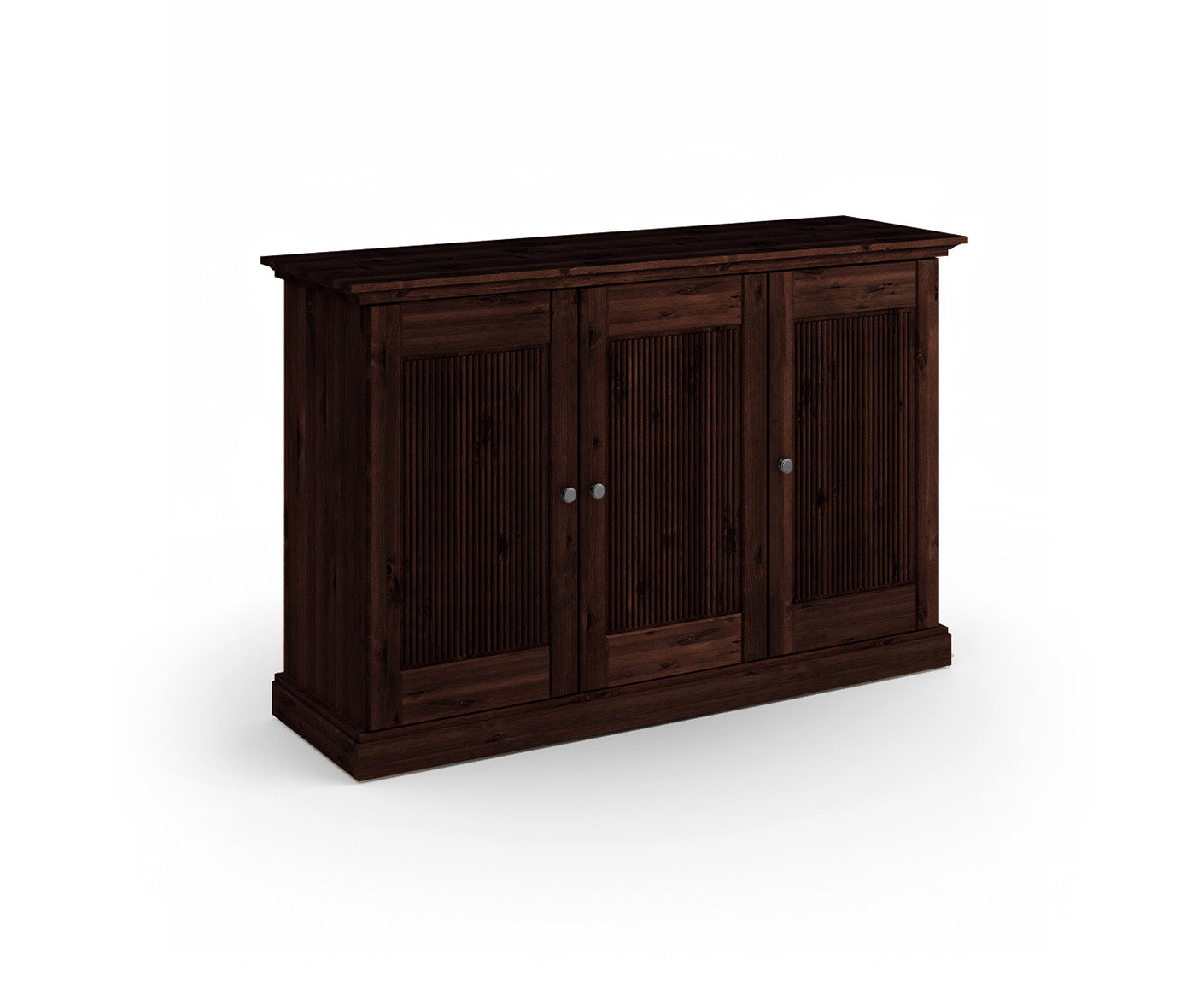 Rosella Sideboard 3-Türig Massivholz Tabacco / Altsilber