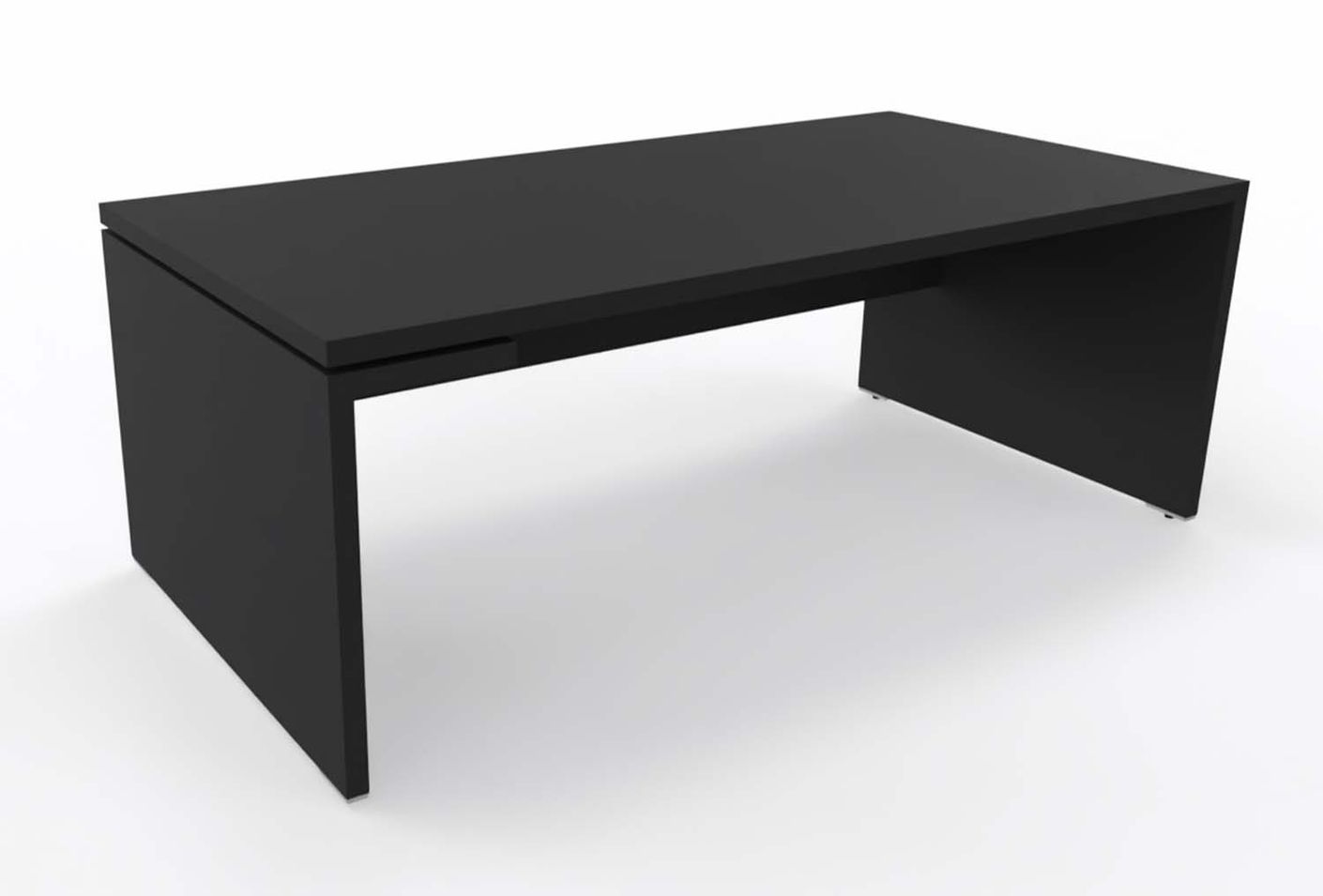 MDD Mito Chefschreibtisch mit Antifingerprint-Beschichtung, schwarz matt 180/200 x 100 cm