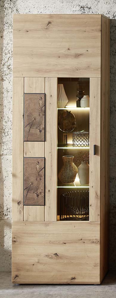 Madera II Wohnwand 6, fertig montiert, Artisaneiche MDF