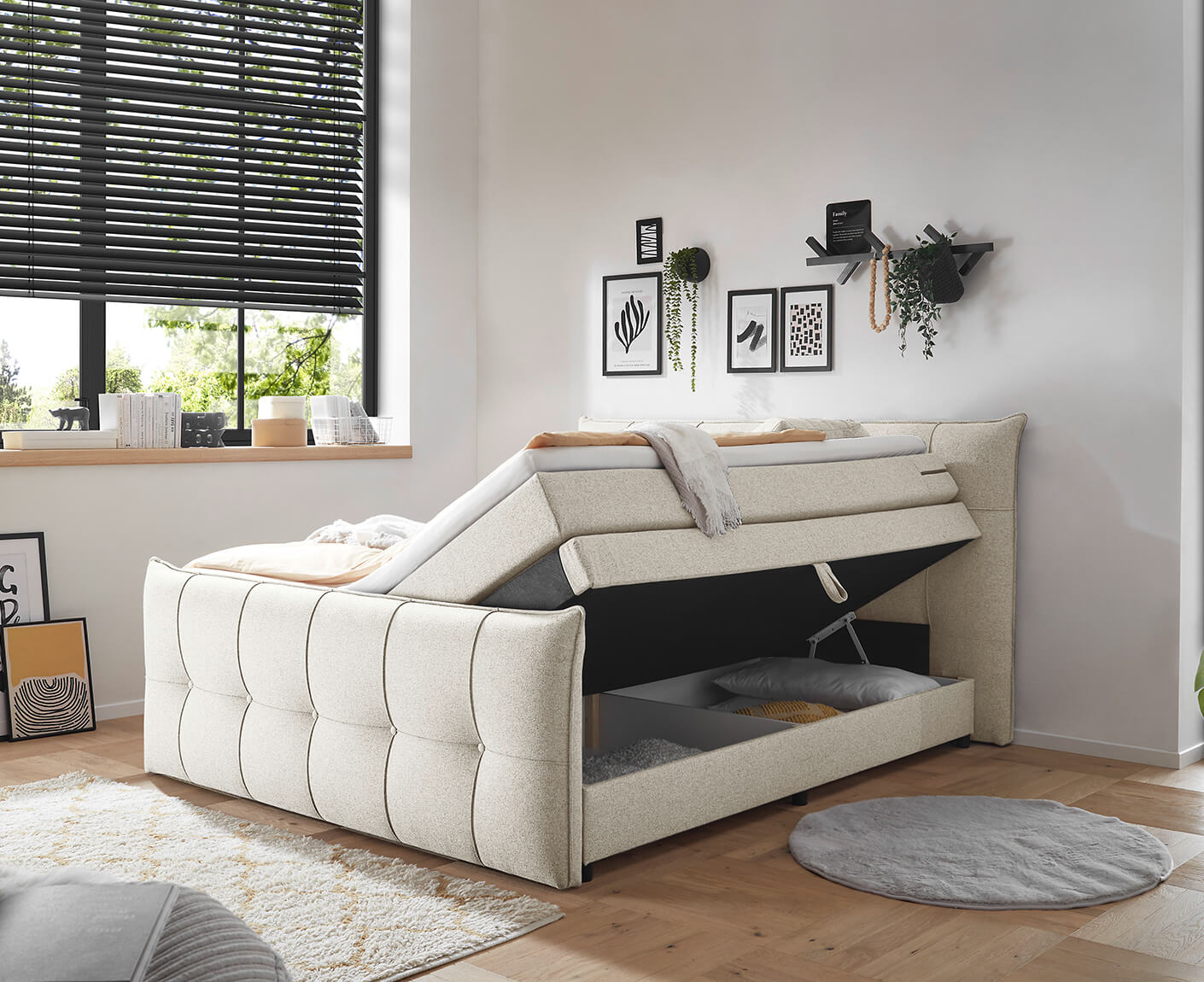 Manchester Boxspringbett / Doppelbett mit Bettkasten