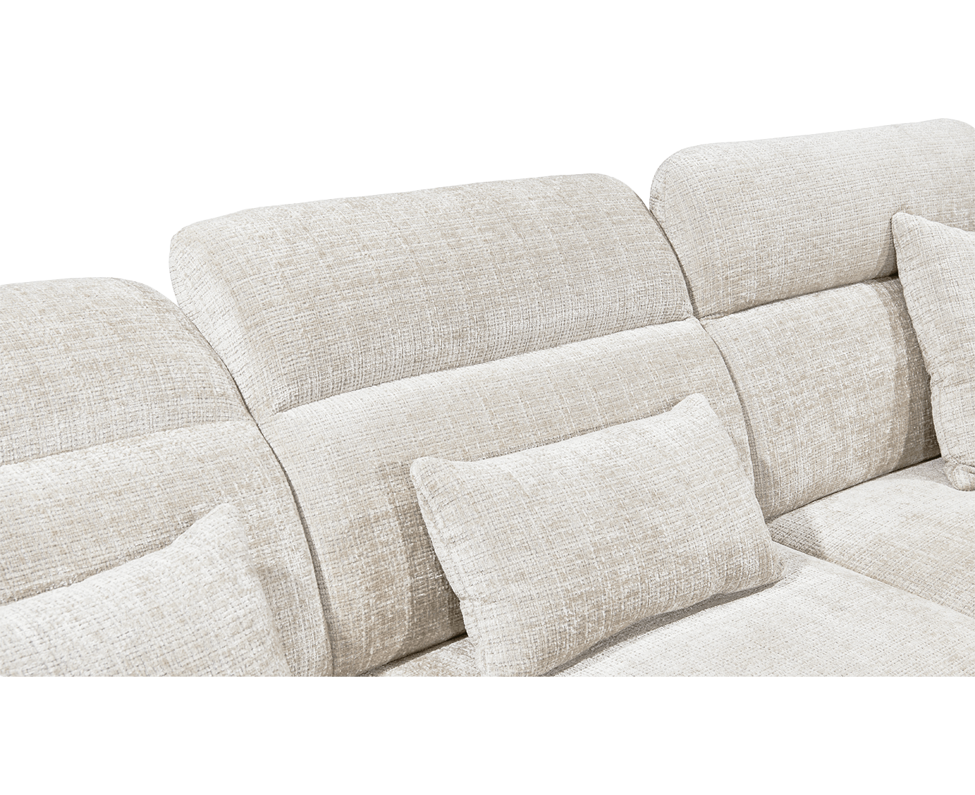 Mansfield Ecksofa 339 x 285 cm, mit verstellbaren Kopfstützen