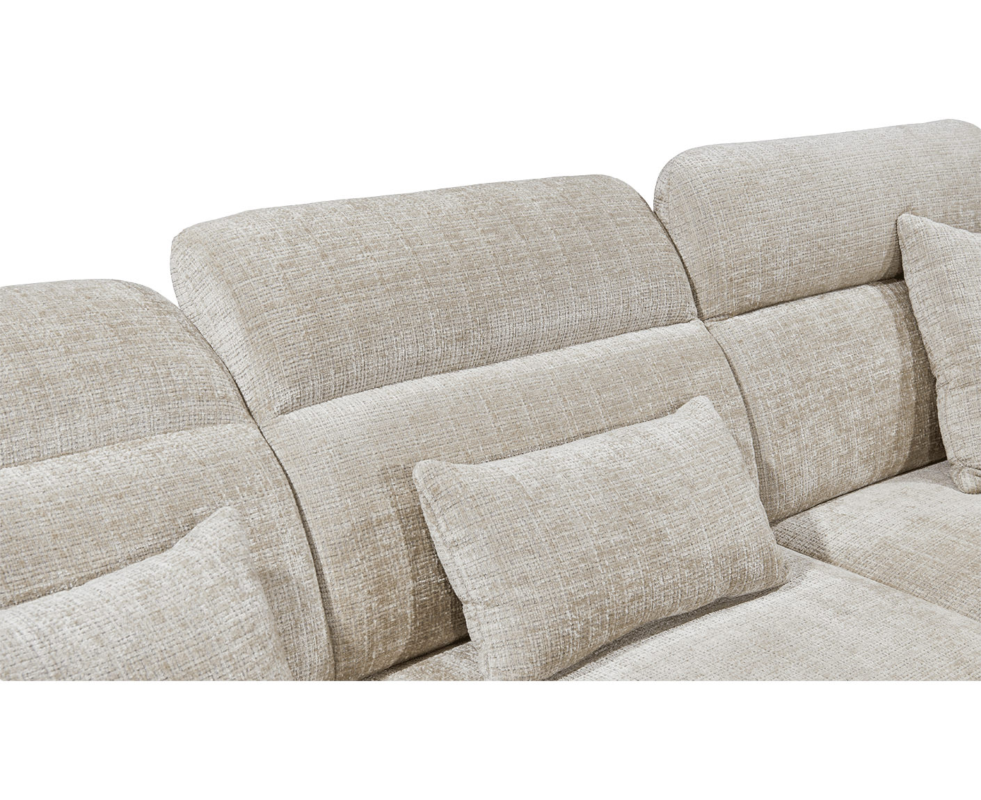 Mansfield Ecksofa 339 x 285 cm, mit verstellbaren Kopfstützen