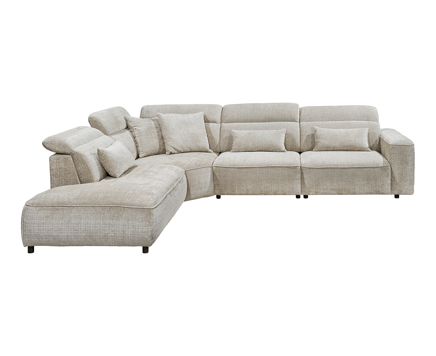 Mansfield Ecksofa 339 x 285 cm, mit verstellbaren Kopfstützen