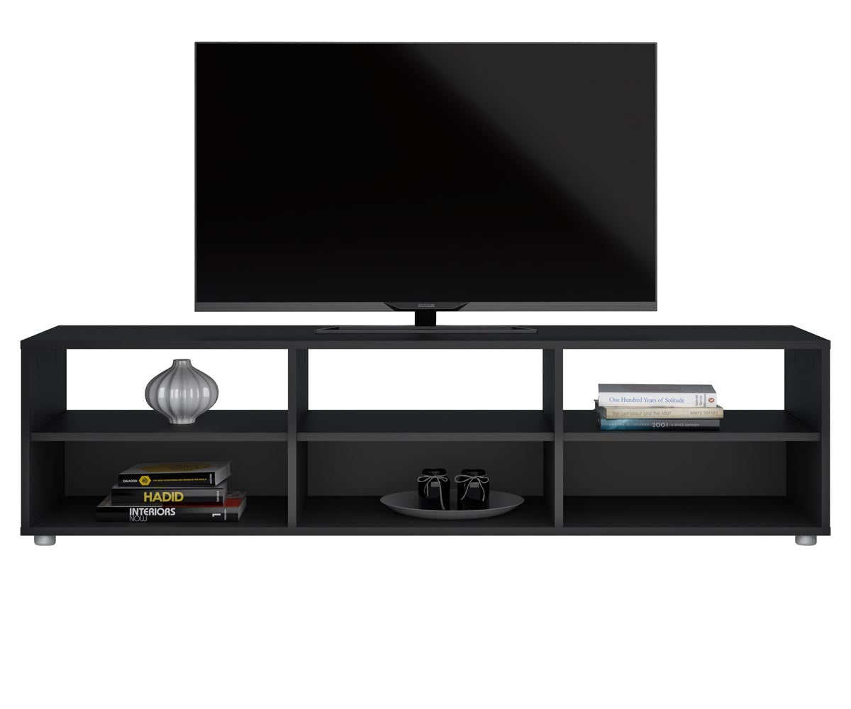 Media Lowboard / TV-Möbel Schwarz Matt
