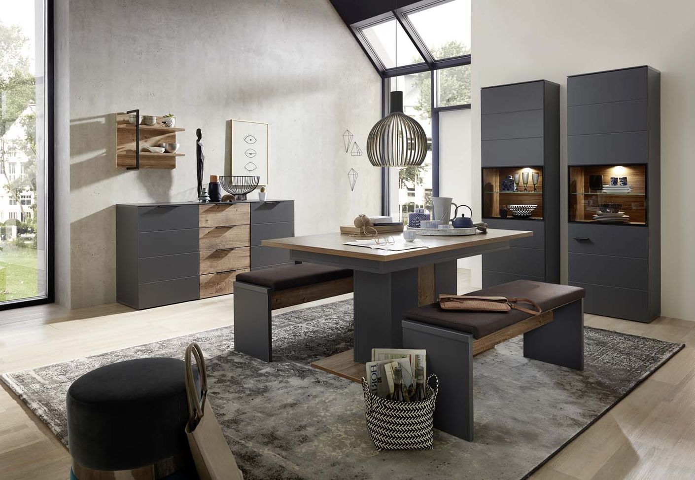 Mediana Bank Grau/Haveleiche Cognac