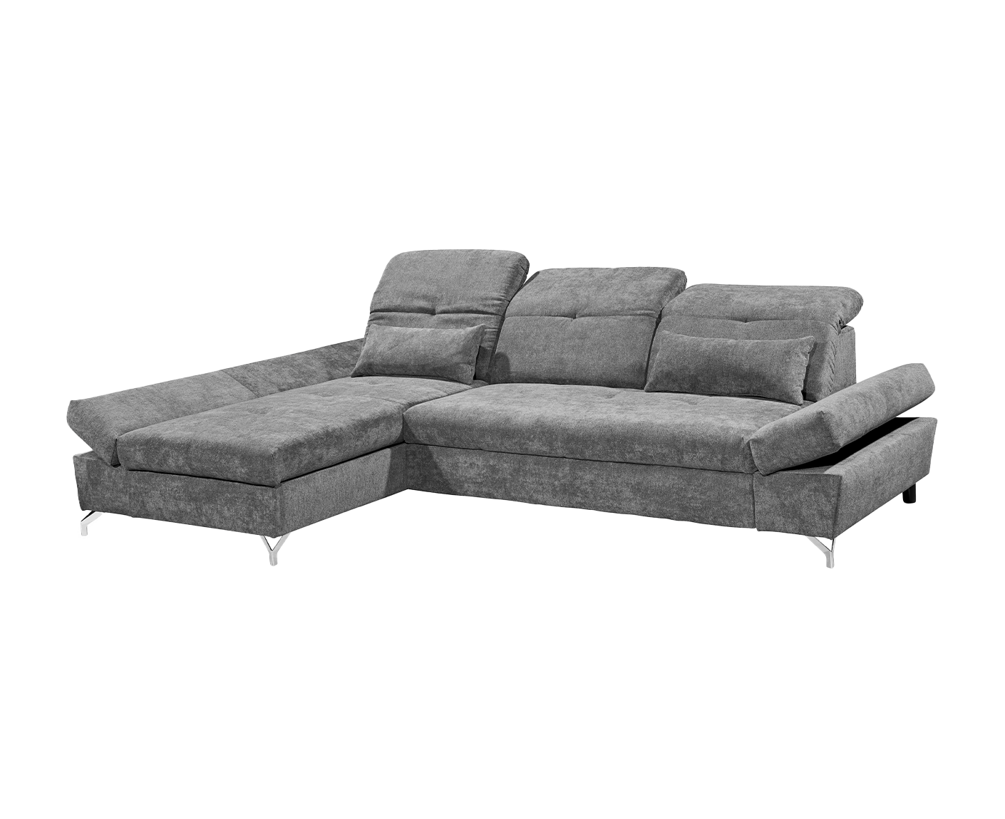 MELFI Ecksofa Longchair 275 x 168 cm, mit Schlaffunktion & Bettkasten