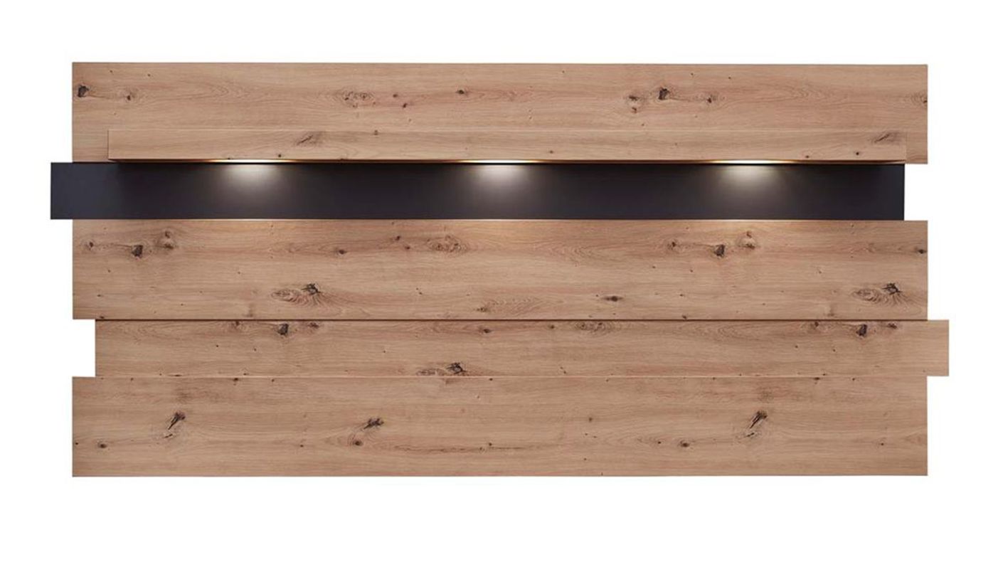 Memphis 6-teiliges Wohnzimmer Komplettset inkl. LED-Beleuchtung Graphit / Artisan Eiche