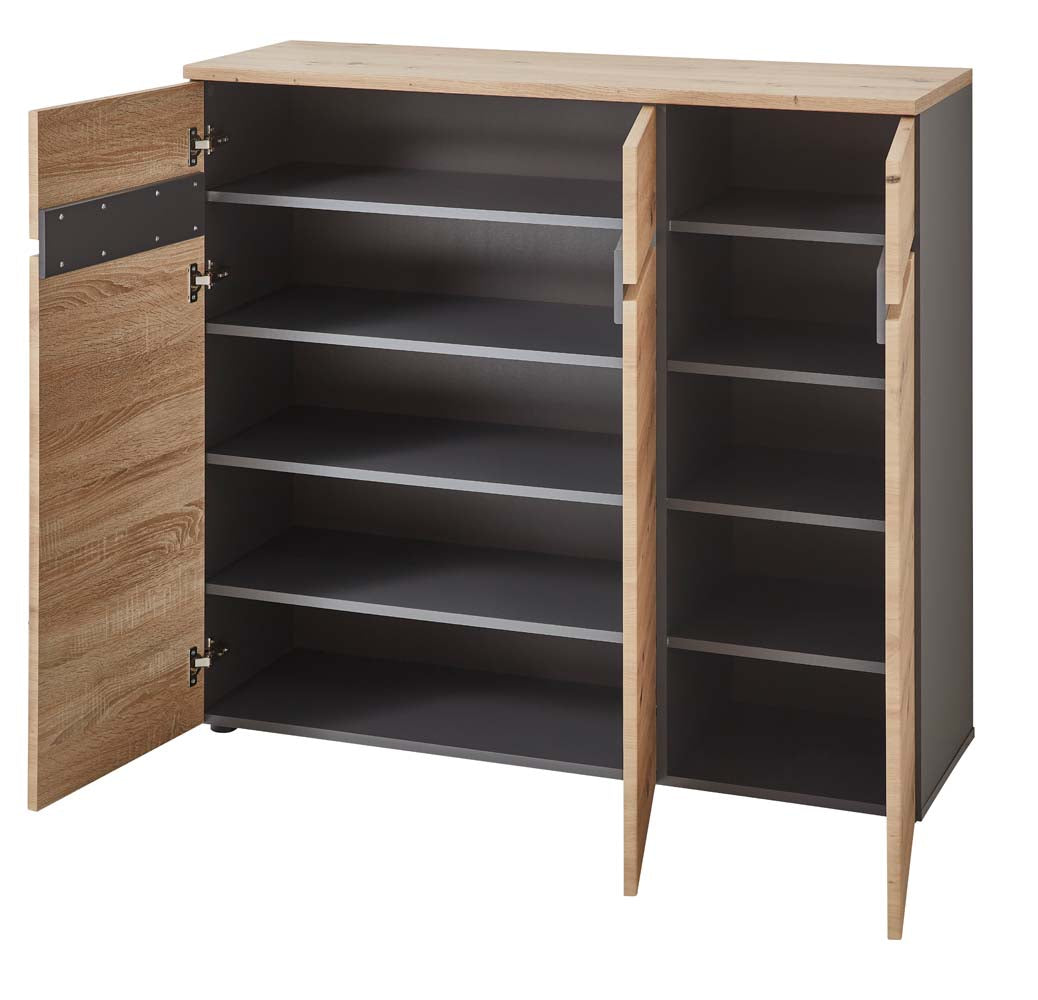 Memphis Schuhschrank Artisan Eiche / Graphit