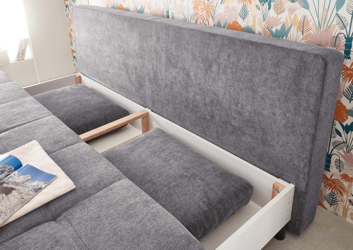 Mila Schlafsofa 207x162 cm Dunkelgrau