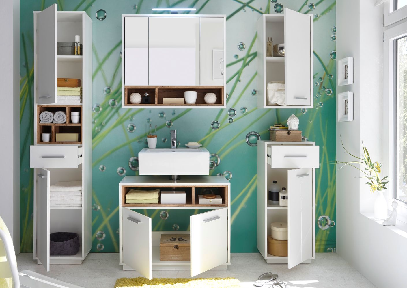 MILANO Unterschrank Badmöbel Weiß