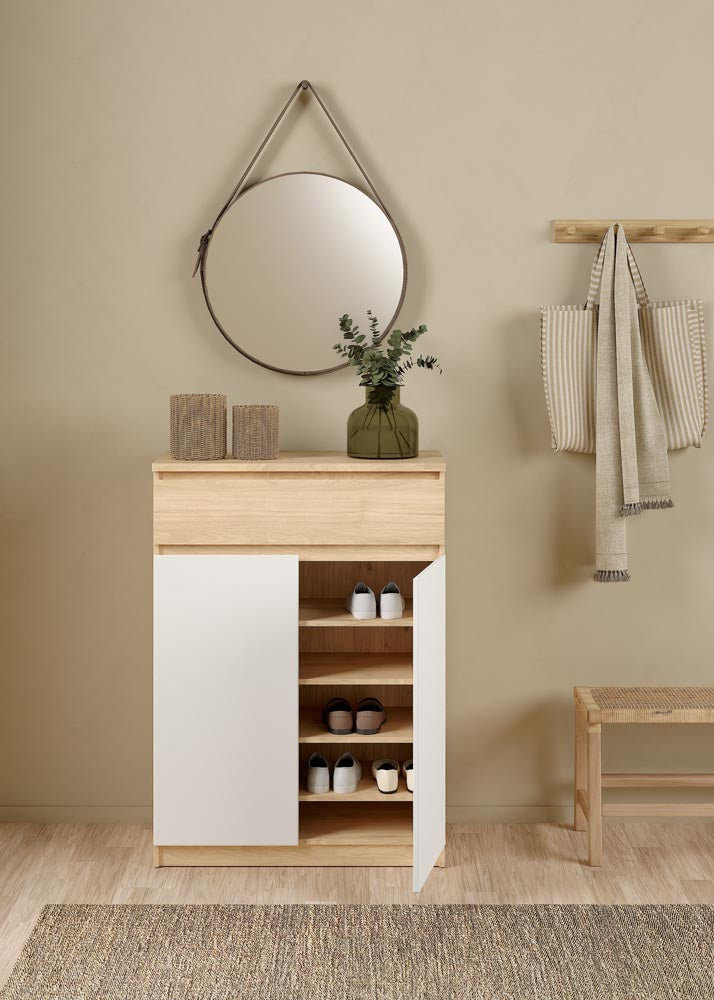 Naia Schuhschrank Jackson Hickory Weiß