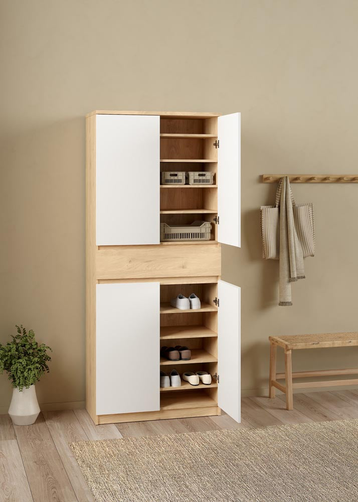 Naia Schuhschrank Jackson Hickory Weiß