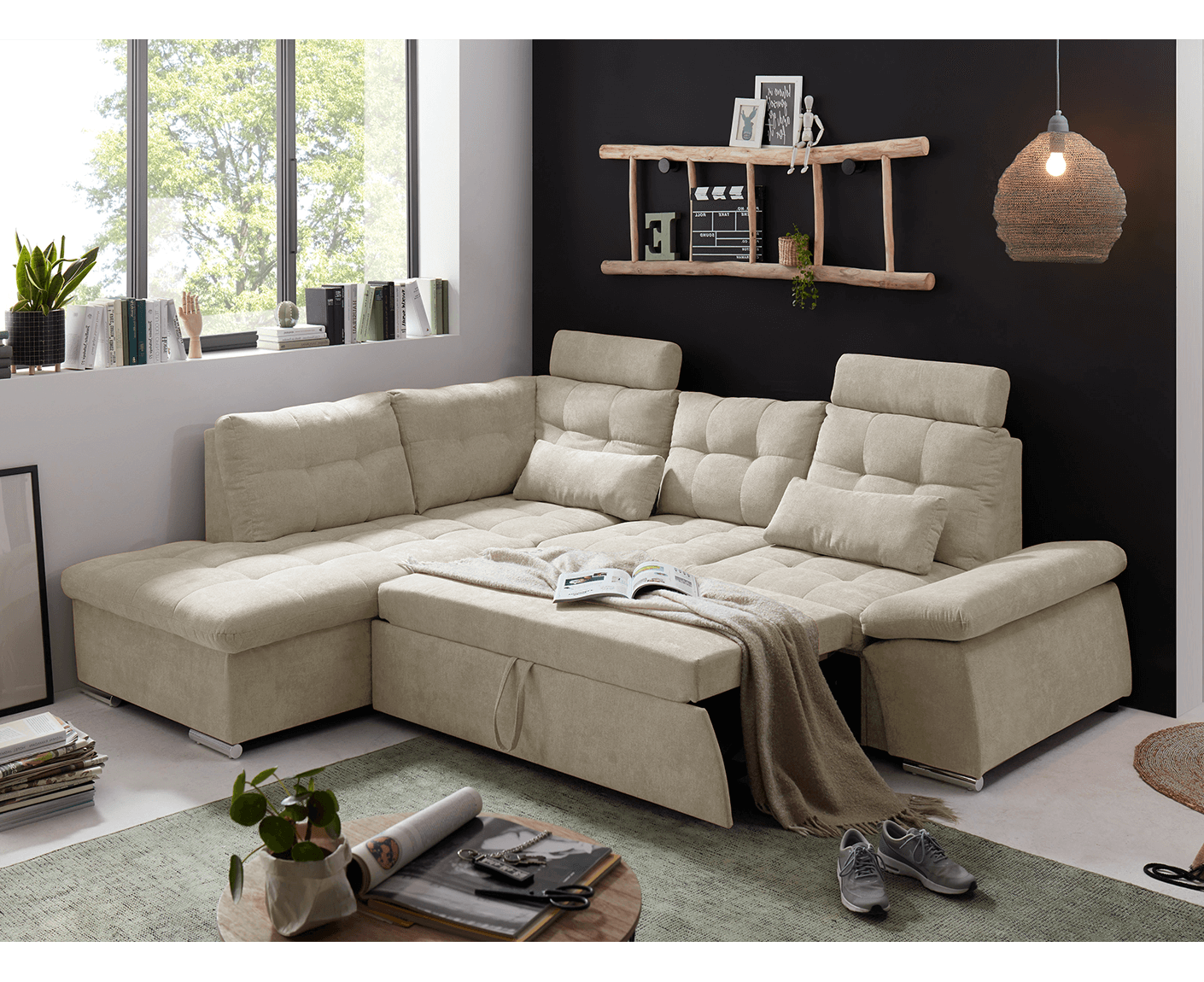 Nalo Ecksofa 260x219 cm, mit Schlaffunktion