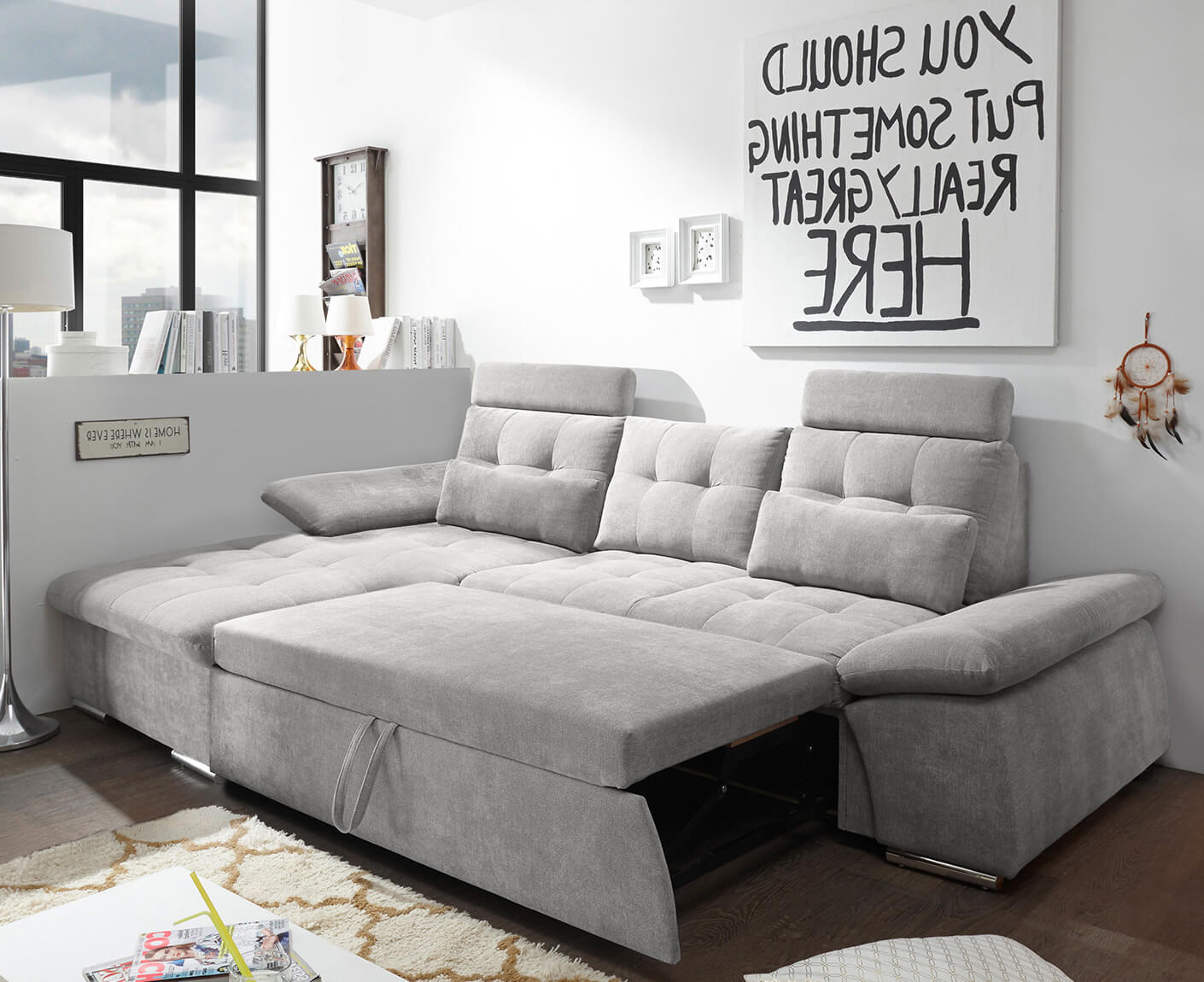 Nalo Ecksofa Longchair 268x170 cm, mit Schlaffunktion