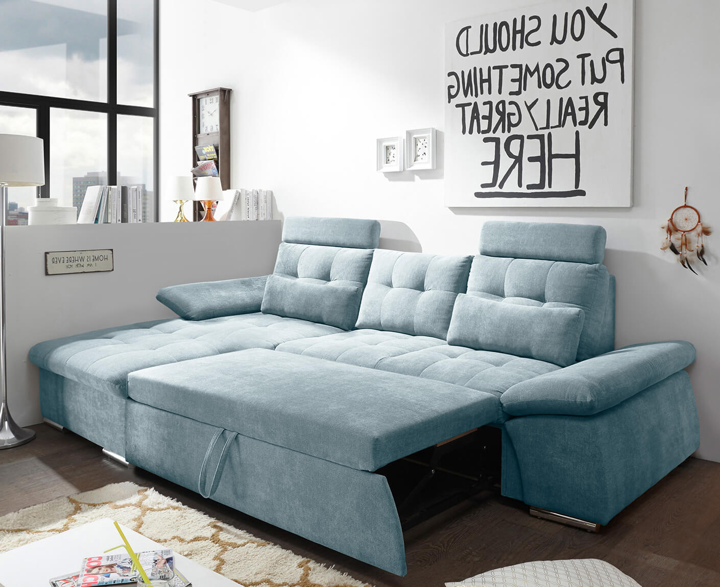 Nalo Ecksofa Longchair 268x170 cm, mit Schlaffunktion