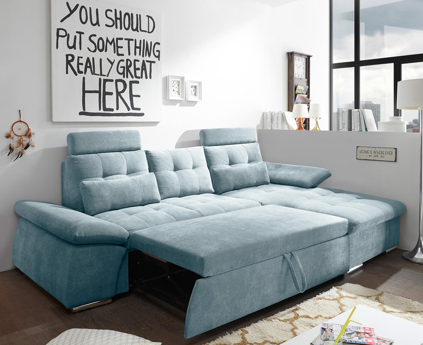 Nalo Ecksofa Longchair 268x170 cm, mit Schlaffunktion