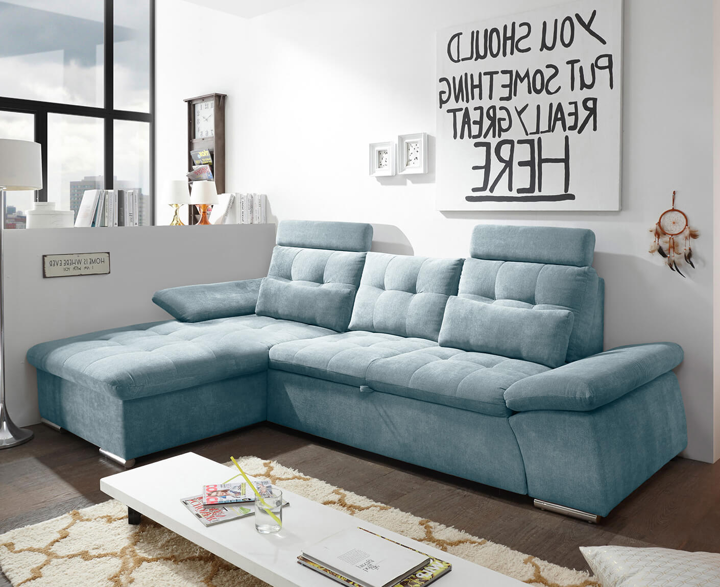 Nalo Ecksofa Longchair 268x170 cm, mit Schlaffunktion