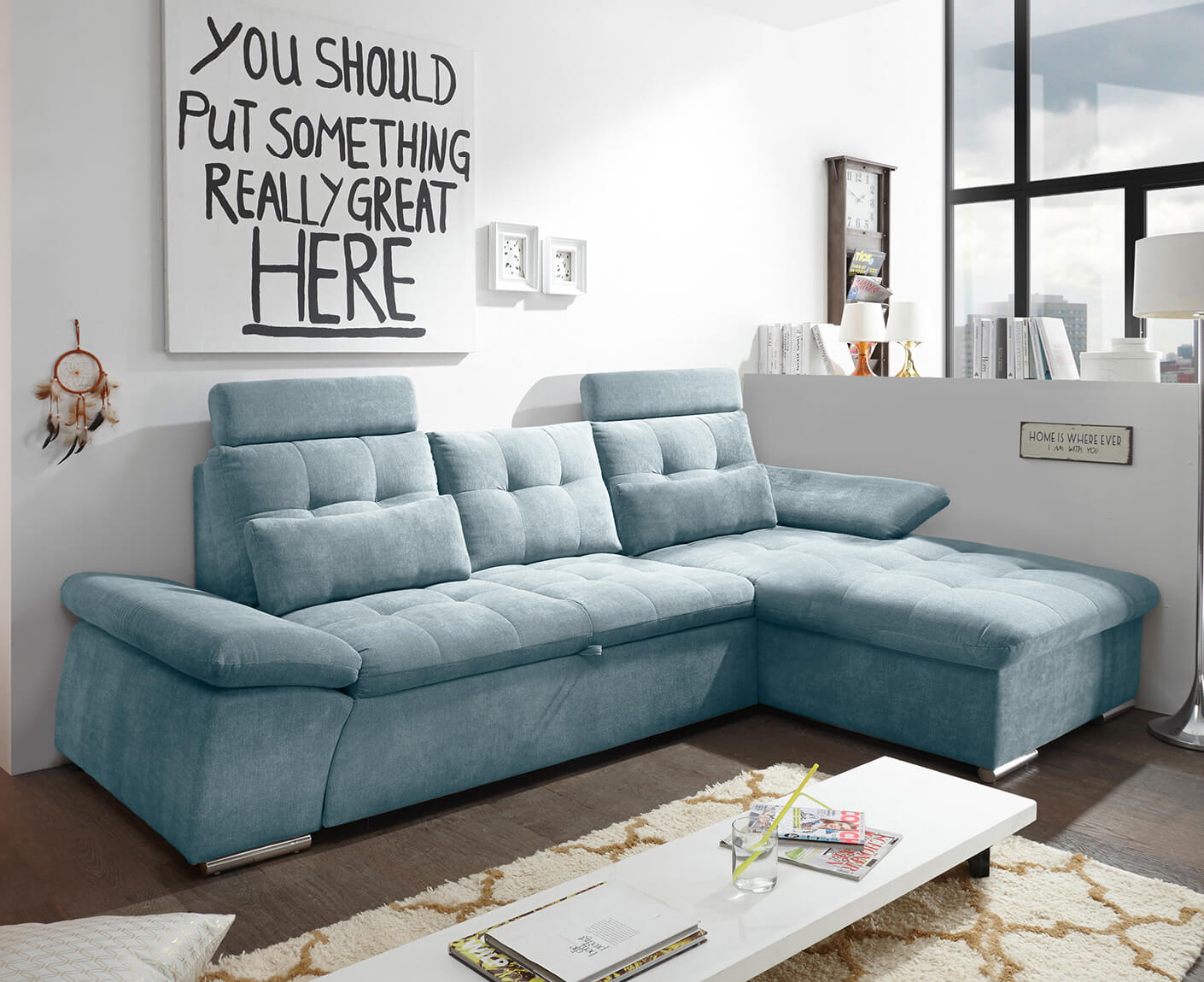 Nalo Ecksofa Longchair 268x170 cm, mit Schlaffunktion