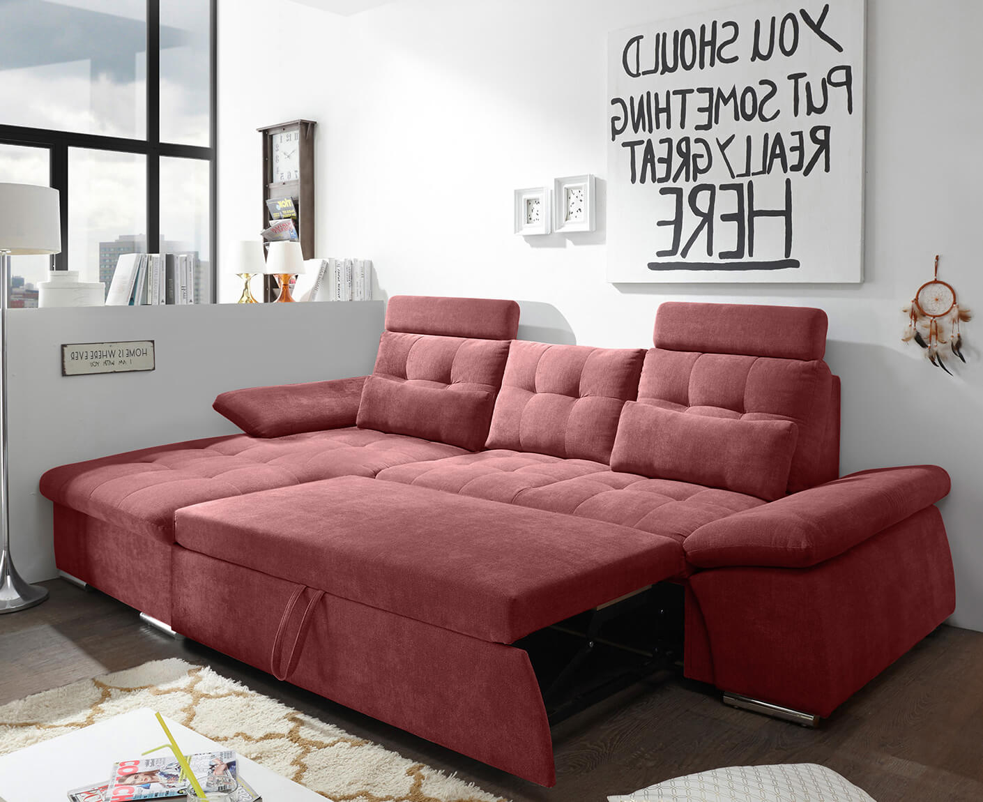 Nalo Ecksofa Longchair 268x170 cm, mit Schlaffunktion