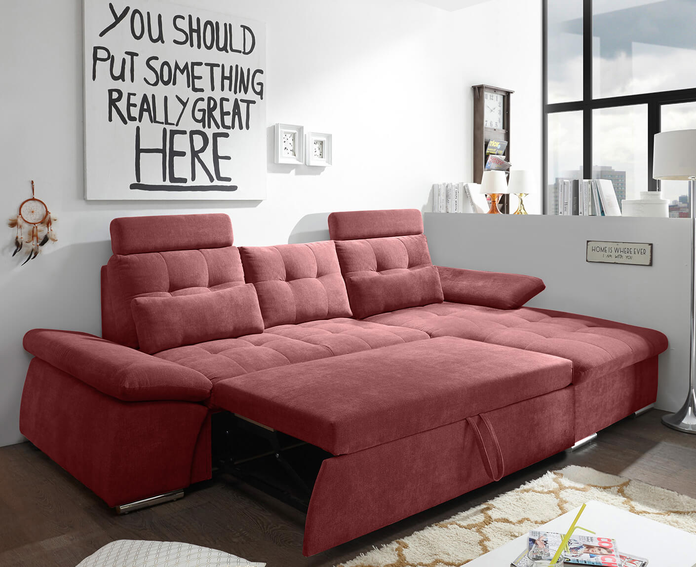 Nalo Ecksofa Longchair 268x170 cm, mit Schlaffunktion