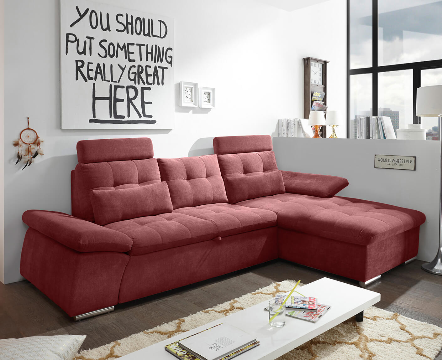 Nalo Ecksofa Longchair 268x170 cm, mit Schlaffunktion